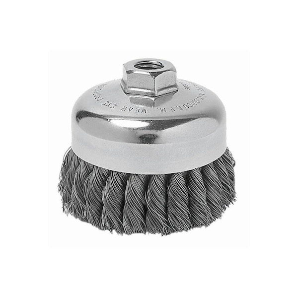 Wire Wheel 6" x 5/16" x 5/8-11" SS. KNOT BRUSH